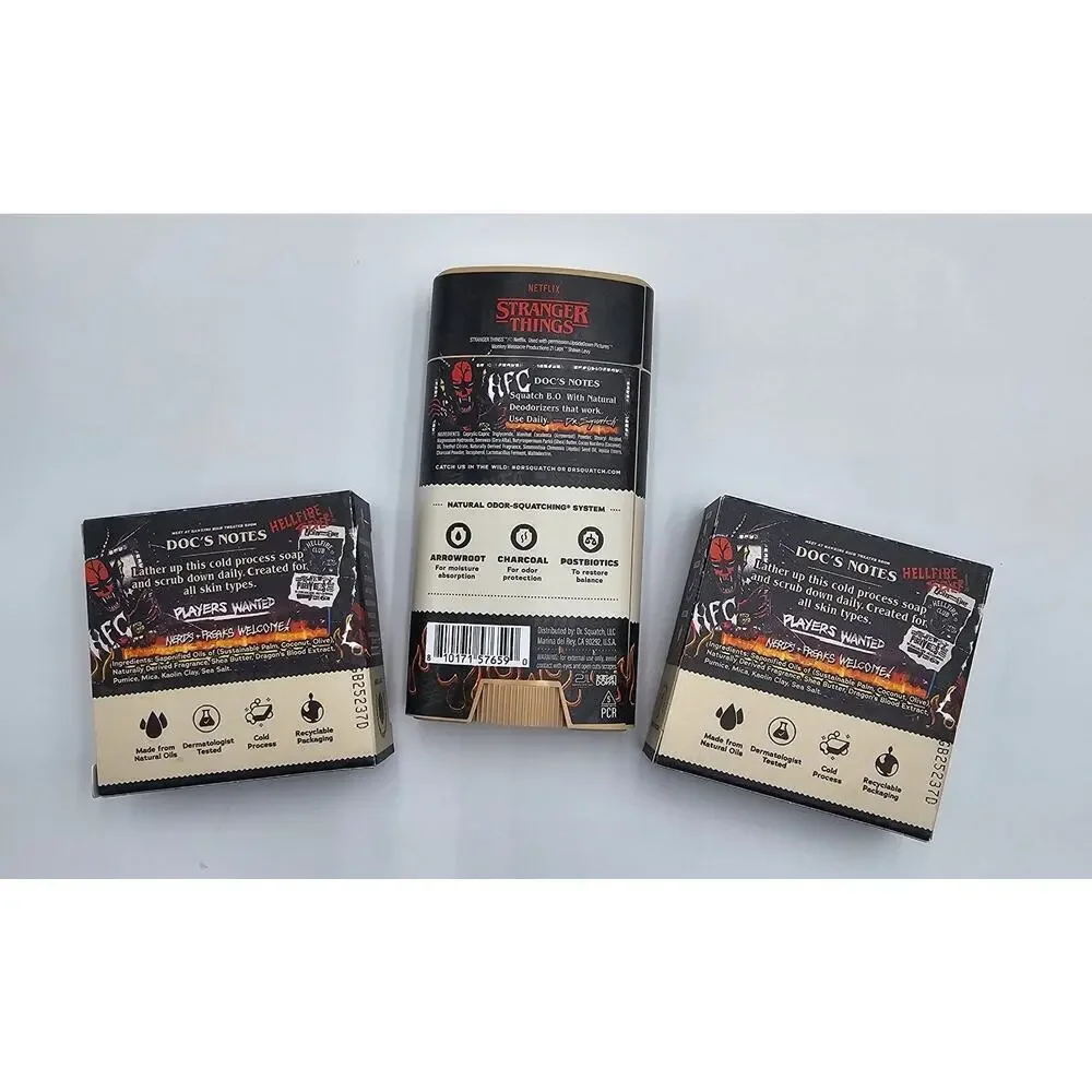 Limited Edition Dr. Squatch Stranger Things  Hellfire Bar Soap & Deodorant